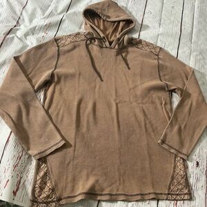 Buckle Black Men’s Sz XL Hooded Shirt Brown